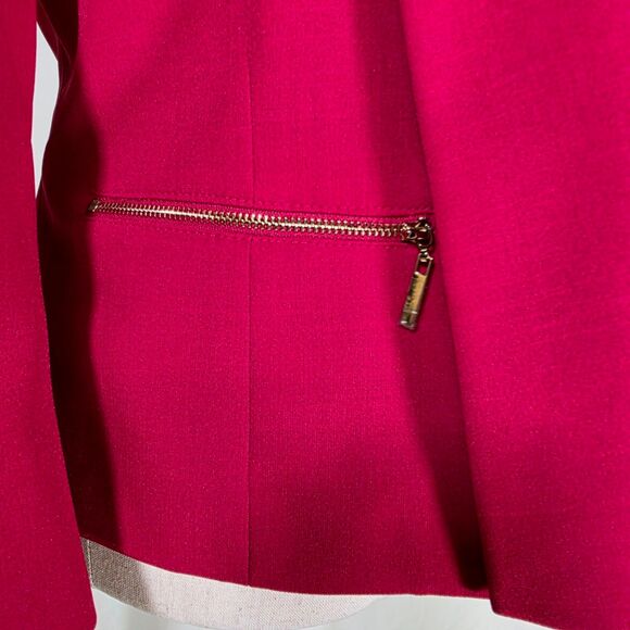 Black Label by Evan Picone Crimson Red Open Blazer Size 8 - Picture 5 of 13